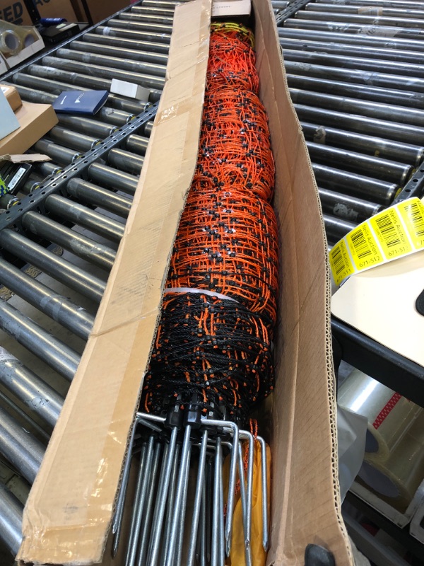Photo 1 of Pet & Livestock HQ Electric Fence Poultry Netting - Portable Pre-Assembled Electric Net Fencing for Goats, Sheep, Lambs in Farms, Ranches, and Gardens (19 Posts, 2 Spikes) UNKNOWN SIZE
 