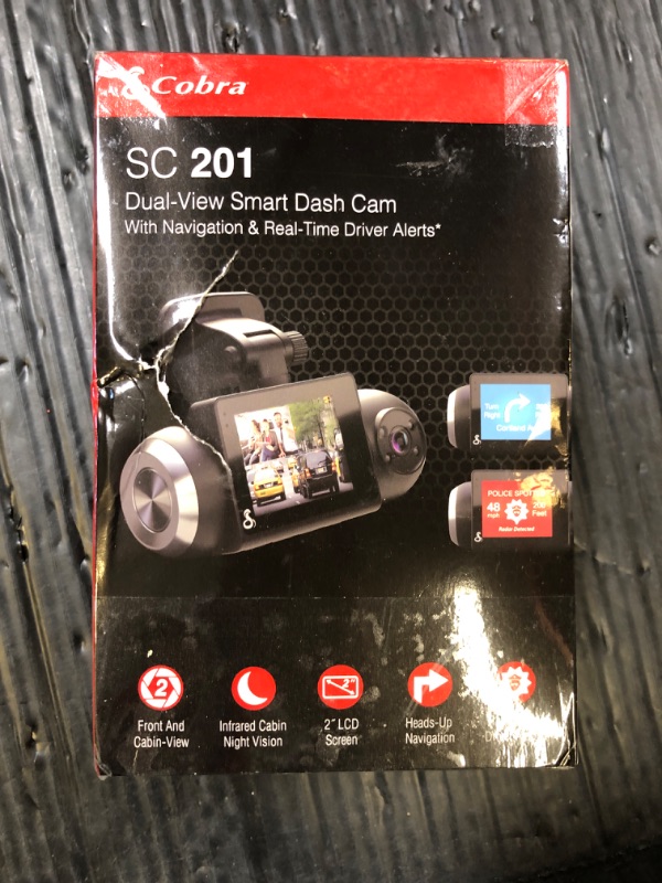 Photo 1 of Cobra Smart Dash Cam with Interior Cam (SC 201) - Full HD 1080P Resolution, Built-in WiFi & GPS, Live Police Alerts, Incident Reports, Emergency Mayday, Drive Smarter App, 16GB SD Card Incl.
