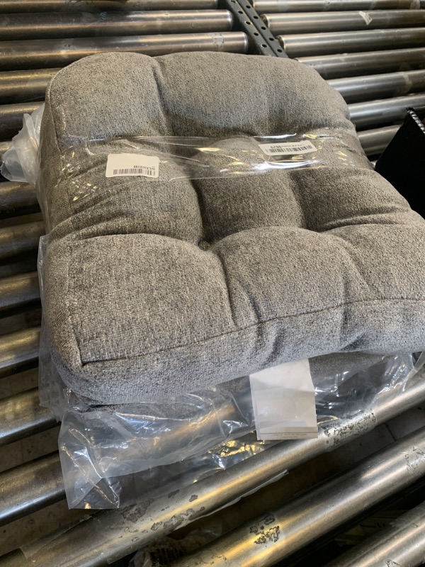 Photo 1 of downluxe Chair Cushions for Dining Chairs 2 Pack, Tufted Indoor Chair Pads with Non-Slip Bottom, U-Shaped Kitchen Chair Cushions, 17"x17"x4", Dark Grey