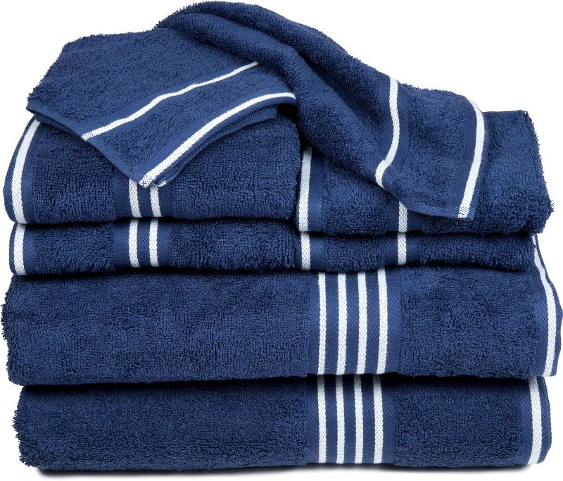 Photo 1 of Lavish Home Rio 8 Piece 100% Cotton Towel Set - Navy