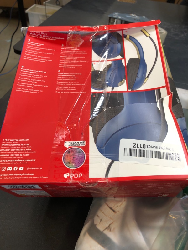 Photo 1 of PDP Gaming AIRLITE Wired Stereo Headset with Noise-Cancelling Mic for Nintendo Switch/Switch Lite/Switch OLED (Legend of Zelda Hyrule Blue)