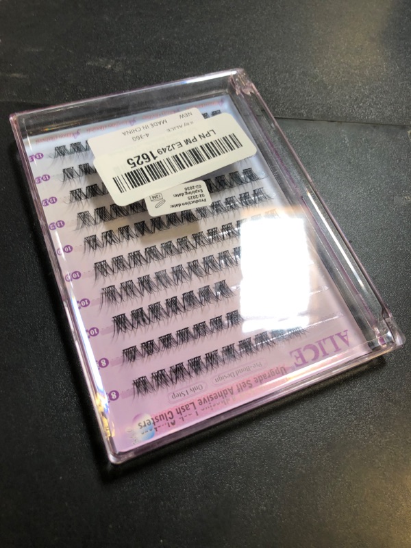 Photo 1 of Self Adhesive Eyelashes Reusable Natural Self Adhesive Lash Clusters Wispy Press on Lashes Pre-Glue 8-12mm 120pcs C Curl DIY Eyelash Extensions Kit No Glue Needed by ALICE