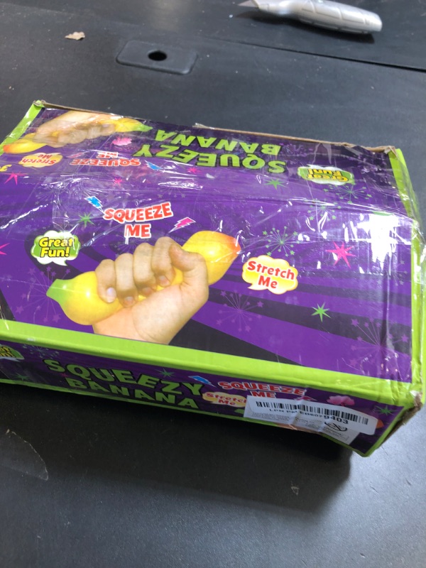 Photo 1 of Squishy Toys Banana Stress Toy 12 Pack Stretchy Sand Bananas Toy Stretch for Kids Adults Fidget Party Supply