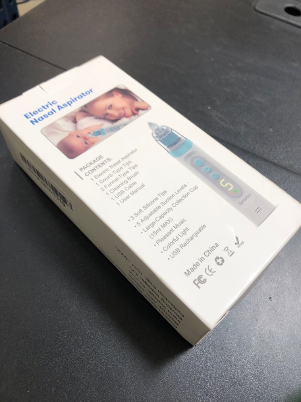 Photo 1 of Nasal Aspirator for Baby,Rechargeable Nose Sucker for Baby,Baby Nasal Aspirator with 3 Silicone Tips,Adjustable Suction ,Waterproof Booger Sucker for Baby with Music and Light Function,Blue