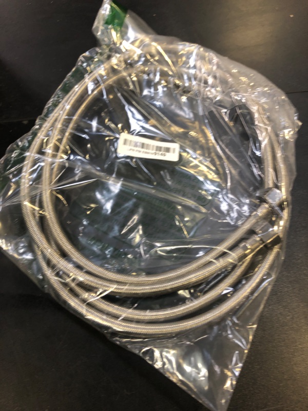 Photo 1 of 60" Faucet Supply Line,3/8" Comp x 1/2" FIP Flexible Faucet Connector,Stainless Steel Braided Supply Line for Long Distance Use of Faucet Sink, Water Heater, Angle Valve?Plumbers Tape Include)