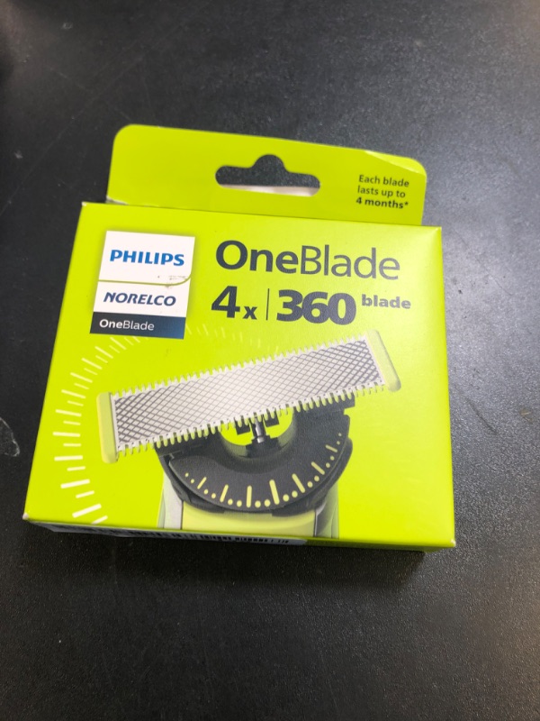 Photo 1 of Philips Norelco OneBlade 360 Blades, Genuine Replacement Blades for OneBlade Electric Shaver and Trimmer, 4 Pack, QP440/80