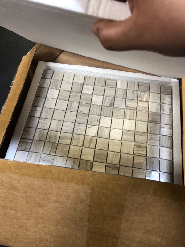 Photo 1 of V-MOZZA Peel and Stick Stone Backsplash, 5-Sheet Peel and Stick Stone Tiles 3D Marble Look Mosaic Tile Stick on Backsplash for Kitchen Fireplace