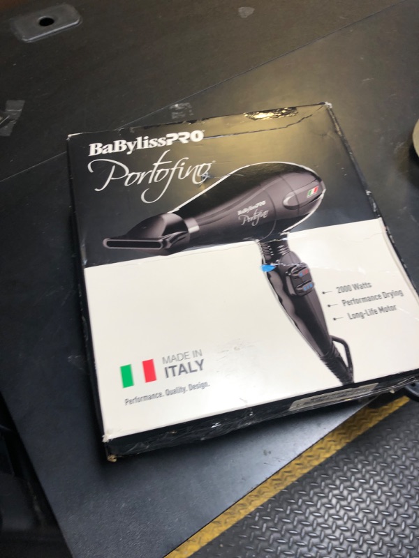 Photo 1 of BaBylissPRO Hair Dryer, Nano Titanium Portofino 2000-Watt Blow Dryer, Hair Styling & Appliances, Black, BPOR1