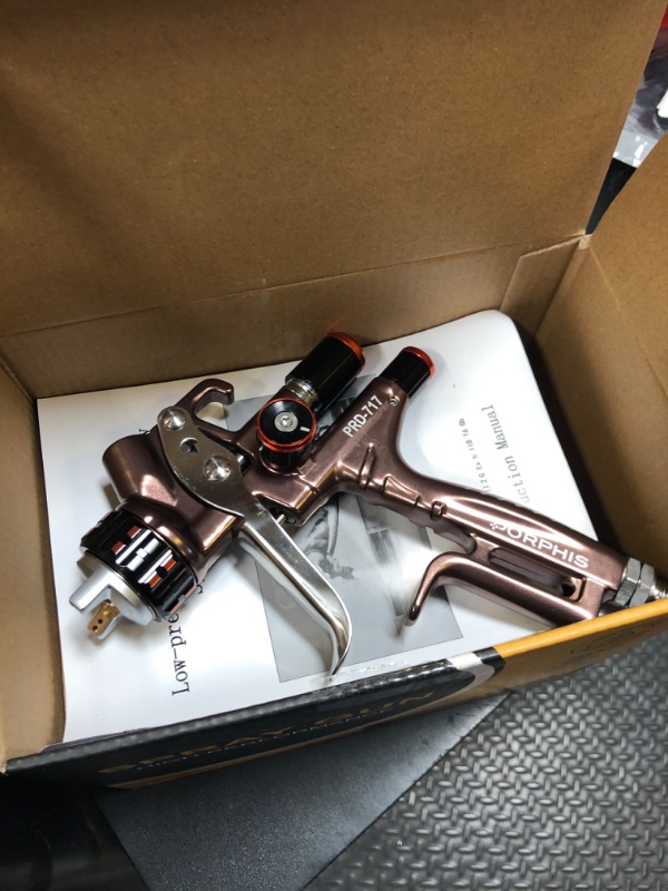 Photo 1 of PORPHIS Paint Spray Gun PRD-717 VS Type with Split Nozzle 1.3mm Automotive Refinishing Spray Gun, Brown