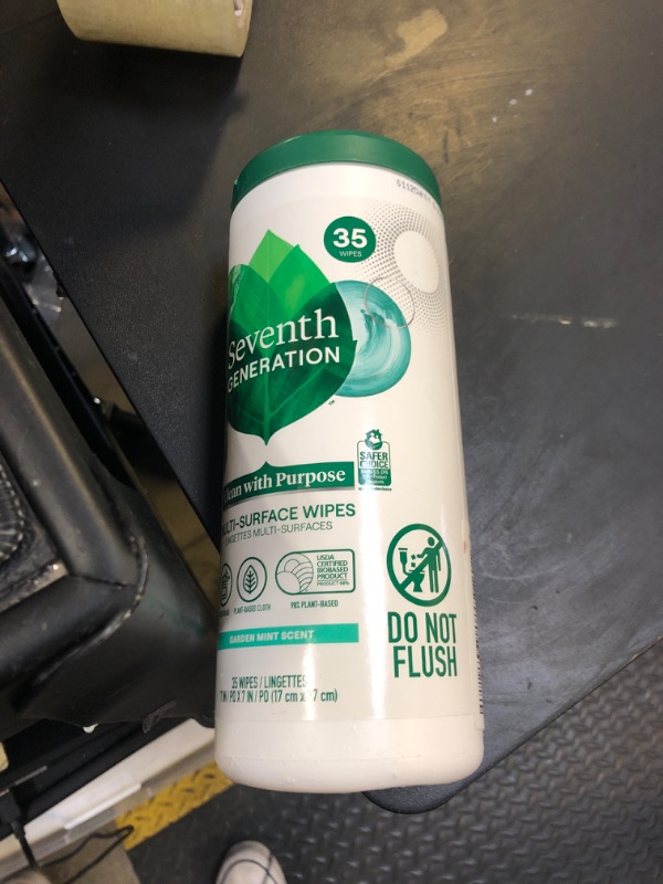 Photo 1 of Seventh Generation Multi-Surface Cleaning Wipes, Garden Mint Scent, Cuts Grease & Grime, 35 Wipes