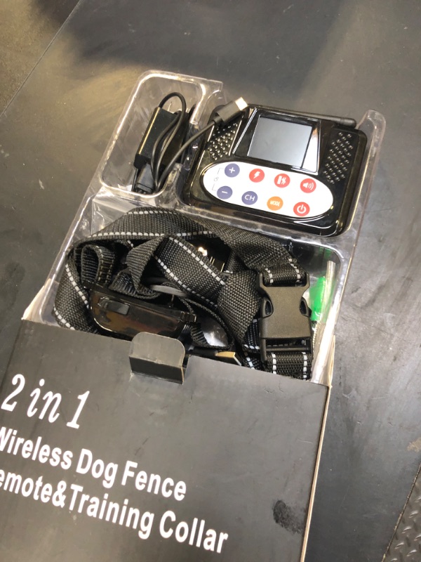 Photo 1 of NBSUN Wireless Dog Fence System, Electric Fence with Big LCD Color Screen, Portable Wireless Pet Fence with Remote Training Collar, Dog Perimeter Fence, Adjustable Suitable for All Dogs