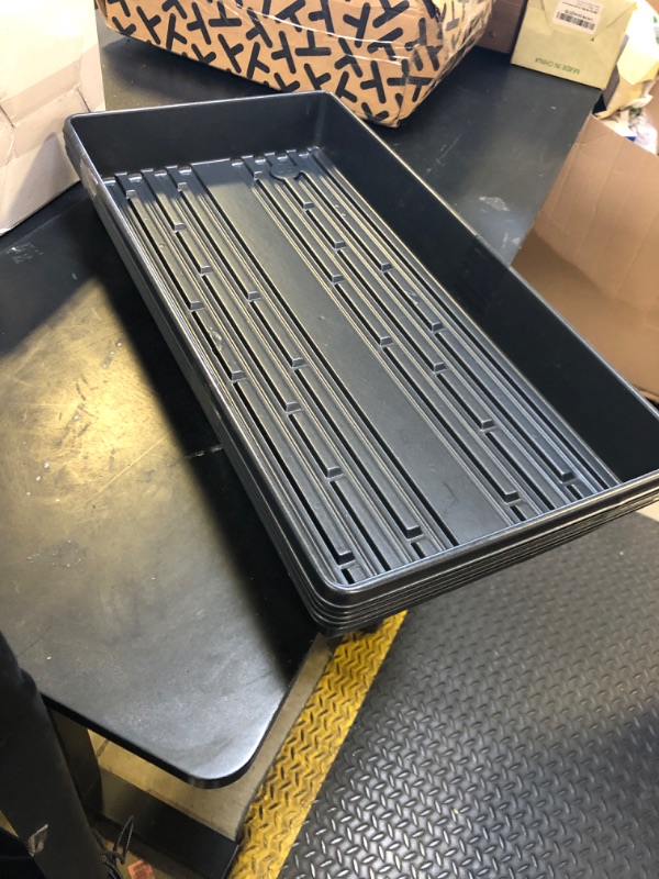 Photo 1 of Living Whole Foods 5 Pack of Durable Black Plastic Growing Trays (Without Drain Holes) 21" X 11" X 2" - Flowers, Seedlings, Plants, Wheatgrass, Microgreens & More