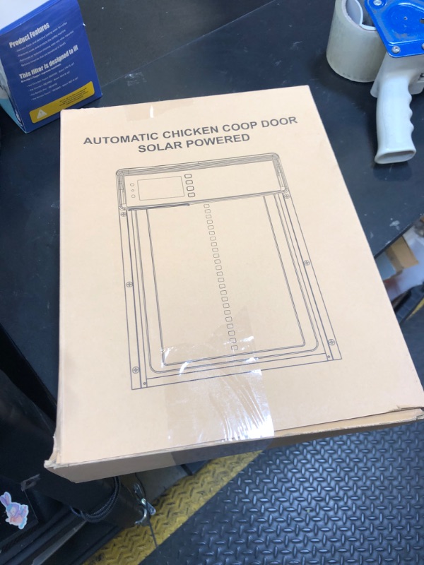 Photo 1 of NyPots Automatic Chicken Coop Door Solar Powered, LCD Display Automatic Chicken Door with Timer & Light Sensor, Aluminum Alloy Chicken Door with Remote Control & 4 Modes