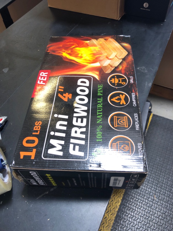 Photo 1 of WiFER Mini Fire Stick with Fire Starter & Tongs, 4'' Kiln-Dried Pine Great Firewood for Wood Stoves, Tabletop Fire Pit, BBQ Grill, Pizza Oven, Solo Stove Accessories, BBQ Accessories, 10 lb Box