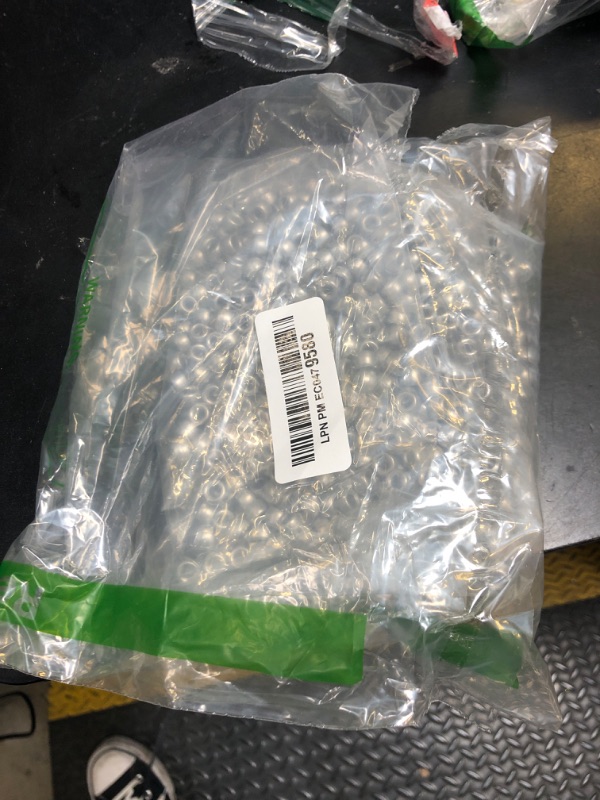 Photo 1 of 1000 Pcs Acrylic Silver Pony Beads 6x9mm Bulk for Bracelet Necklace Jewelry Making Earring Hair Braiding