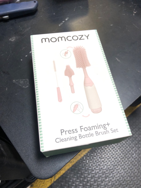 Photo 1 of Momcozy Bottle Brush Kit, Innovative Push-Press Design for Better Cleaning - Baby Bottle Cleaner Brush for Baby Bottle, Breast Pumps, Nipples, and More - Can Generate Foam for Better Cleaning, Pink