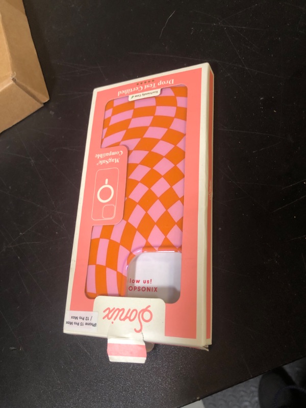 Photo 1 of Sonix Phone Case for iPhone 13 Pro Max / 12 Pro Max | Compatible with MagSafe | 10ft Drop Tested | Checkmate Pink + Orange