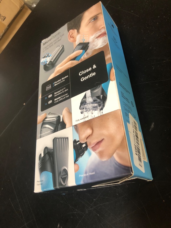 Photo 1 of Braun Electric Series 3 Razor with Precision Trimmer, Rechargeable, Wet & Dry Foil Shaver for Men, Blue/Black, 4 Piece