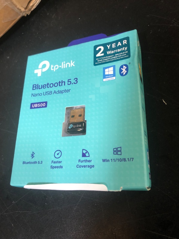 Photo 1 of TP-Link USB Bluetooth Adapter for PC, Bluetooth 5.0/5.3 Dongle Receiver, Plug and Play, Nano Design, EDR & BLE, Supports Windows 11/10/8.1/7 for Desktop, Laptop, PS5/PS4/Xbox Controller (UB500)