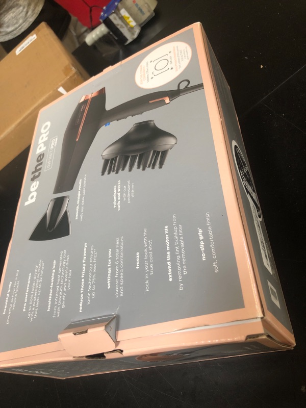 Photo 1 of INFINITIPRO BY CONAIR Hair Dryer with Diffuser | AC Motor Pro Hair Dryer with Ceramic Technology | Includes Diffuser and Concentrator | Black | Packaging May Vary