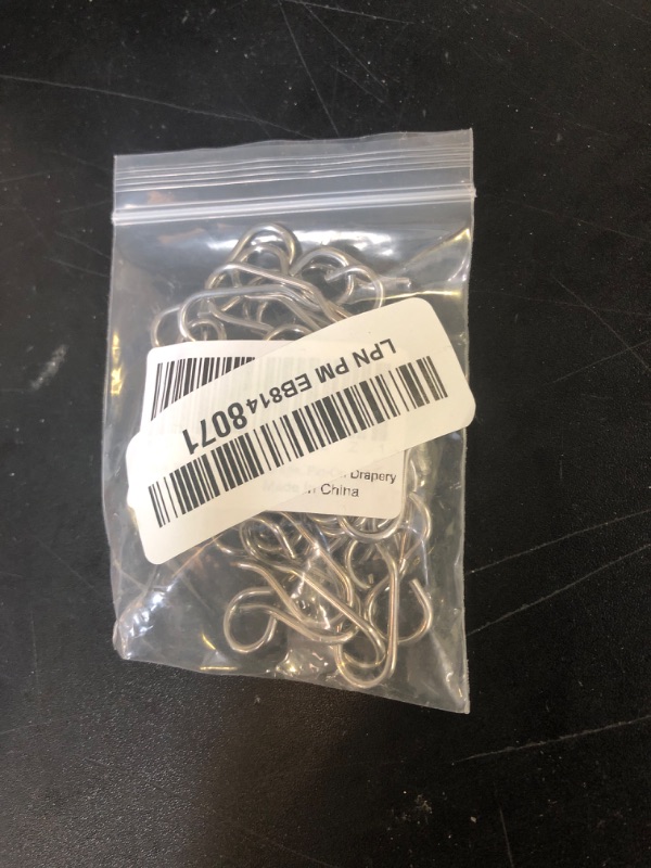 Photo 1 of Auvotuis 30Pcs Curtain Track Hooks, Stainless Steel Small Curtain Hooks S Shaped Metal Curtain Wire Hooks for Ceiling Curtain Drape, Pin-On Drapery
