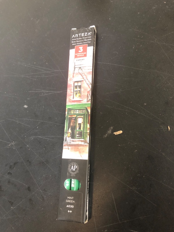 Photo 1 of Arteza Professional Watercolor Pencils, Pack of 3, A606 Mint Green, Water-Soluble Pencils for Coloring, Blending, Layering & Watercolor Techniques
