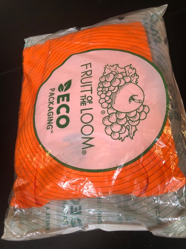 Photo 1 of Fruit of the Loom Men's Eversoft Cotton T-Shirts (S-4XL), Crew-2 Pack-Safety Orange, Large