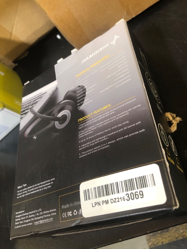 Photo 1 of Wireless Headset with AI Noise Cancelling Microphone Bluetooth Headset - Bluetooth V5.2 Headphones with USB Dongle & Mic Mute for Computer/Laptop/PC/iPhone/Android/Cell Phones (Bluetooth+USB Dongle)