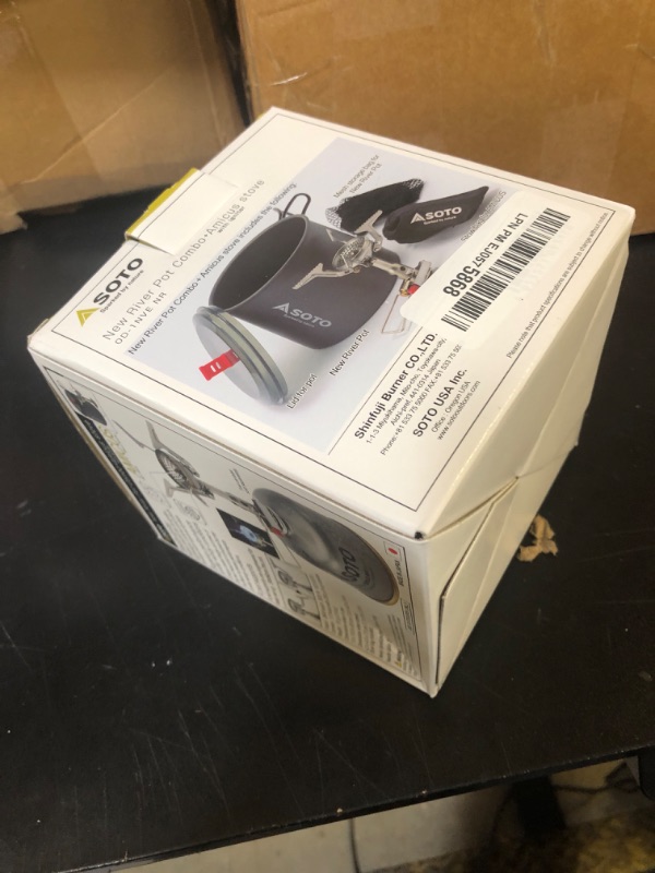 Photo 1 of SOTO Amicus Camping Stove with Igniter & New River Pot - Backpacking Stove with Igniter - 11000 BTUs of Power - Shock Resistant & Performs Well in Windy Conditions, Hiking, Backpacking. Ships Empty.