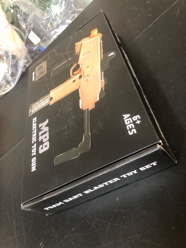 Photo 1 of Realistic Toy Gun for Nerf Gun's Soft Bullets, Automatic MP9 Toy Set with 100 Soft Darts, 2 Magazines, Scope, High Capacity Battery, Electric Toy Machine Gun for Kids Age 6-12