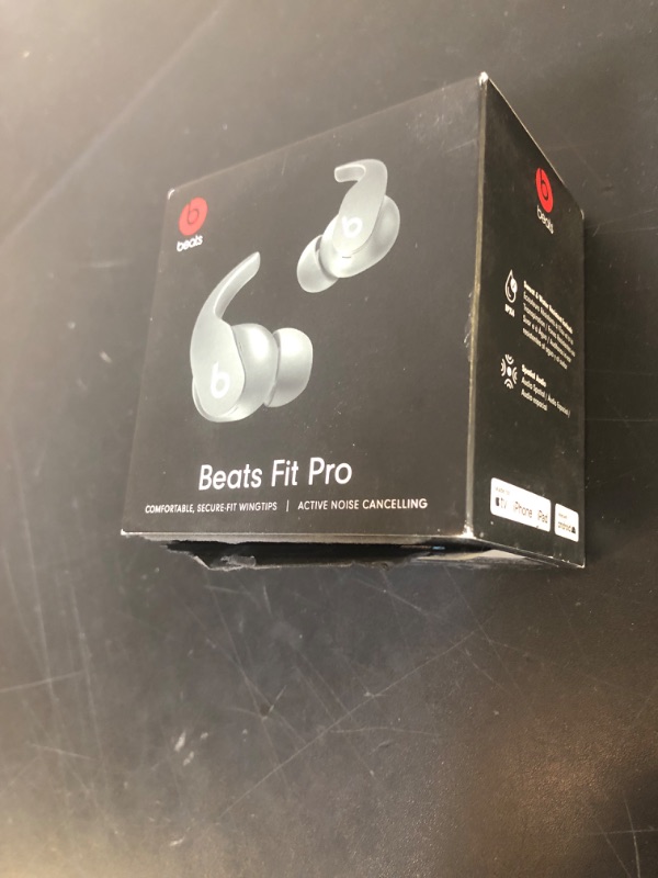 Photo 1 of Beats Fit Pro - True Wireless Noise Cancelling Earbuds - Apple H1 Headphone Chip, Compatible with Apple & Android, Class 1 Bluetooth®, Built-in Microphone, 6 Hours of Listening Time – Sage Gray