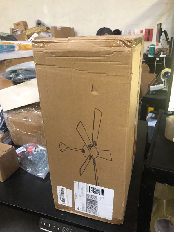 Photo 1 of FUMLTP 52 inch Modern Ceiling Fans with Lights APP/Remote Control, Low Profile Reversible 6 Speeds Ceiling Fan Light for Indoor/Outdoor Patio Bedroom Living Room,Black