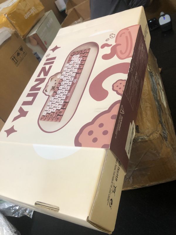 Photo 1 of YUNZII C68 Wireless Mechanical Keyboard,65% Layout,Hot Swap,Triple Mode BT5.0/2.4G/Wired, RGB Backlit NKRO,Cute Cat Silicone Ergonomic Design for Win/Mac(Brown, Cocoa Cream V2 Switch)