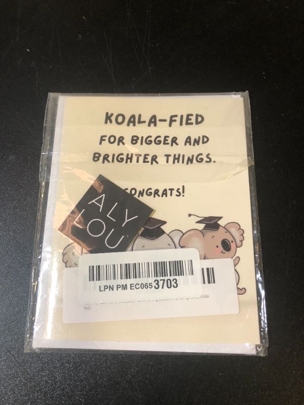 Photo 1 of ALY LOU Graduation Card Funny for Him/Her, Congratulations Grad Card for Students Son Daughter, College High School University Greeting Cards (Koala-fied)