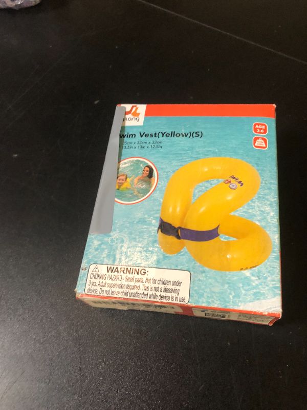 Photo 1 of Hyfoo Kids Swimming Trainer Floaties for Boys and Girls 6-10yrs Old,Inflatable Swim Vest Sea for Children Beach Pool – Yellow Color– Learn to Swim Floaty for Weight 50-88lbs