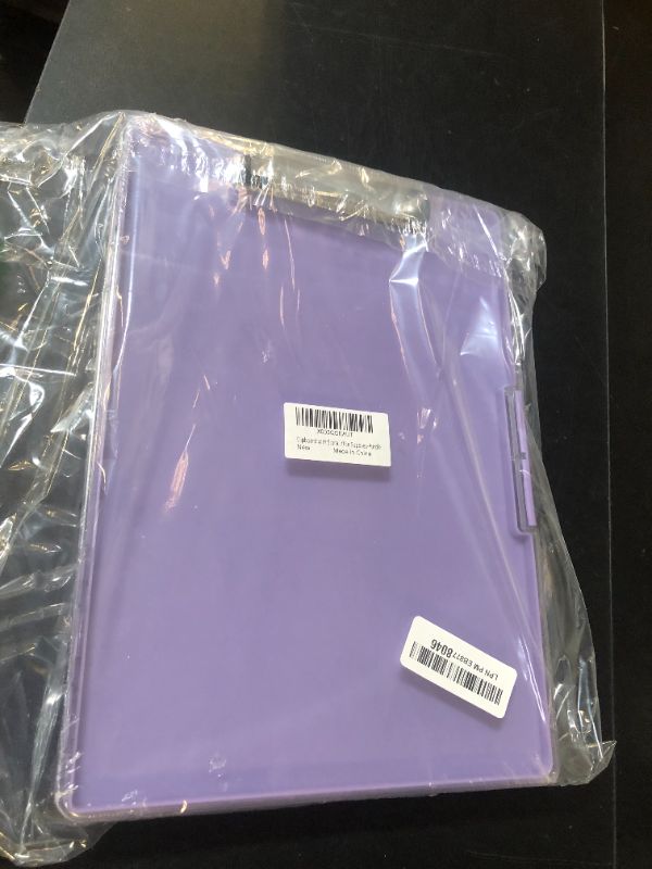 Photo 1 of Clipboard with Storage,Heavy Duty Clip Boards 8.5x11 with 2 Storage Case,Clear Visible Top Panel Storage Clipboards,Side Opening Clip Boards,Nursing Clipboard Folder Case for Office Supplies-Purple