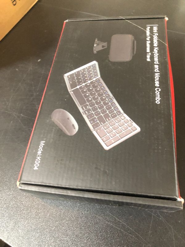 Photo 1 of Foldable Keyboard and Mouse for Laptop, Travel Bluetooth Folding Keyboard Mouse with Portable Case, Rechargeable Keyboard for Business, 2.4G Wireless & Bluetooth, for iPad Tablets Laptop iOS Android