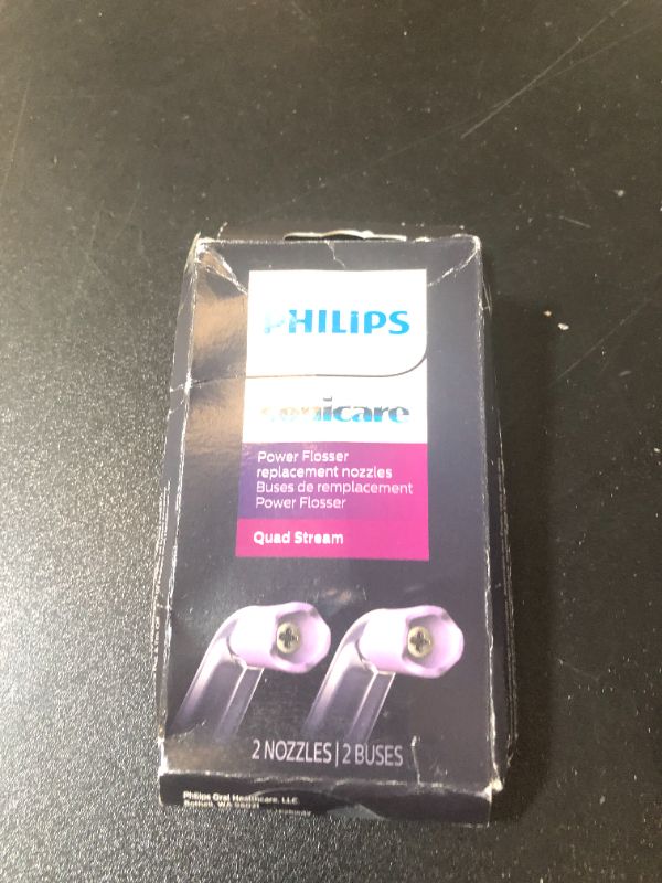 Photo 1 of Philips Sonicare Quad Stream F3 Oral Irrigator Nozzle Twin Pack - Oral Water Flosser use with Philips Sonicare Cordless Power Flosser (Model HX3062/00) Purple