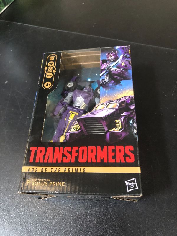 Photo 1 of Transformers Age of The Primes Deluxe Class The Thirteen Solus Prime, 5.5-inch Converting Action Figure, Robot Toys for Ages 8+