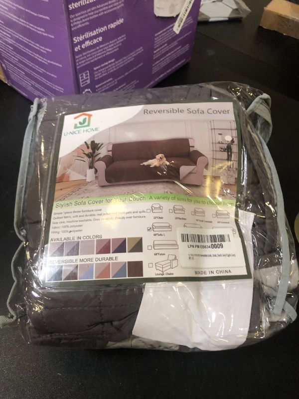 Photo 1 of U-NICE HOME Reversible Sofa Cover Washable Couch Cover for Dogs with Elastic Straps Water Repellent Furniture Protector Couch Cover for 3 Cushion Couch Sofa Pet Friendly (Sofa, Dark Grey/Light Grey)