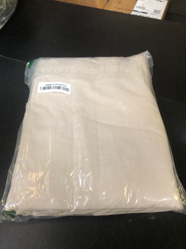 Photo 1 of LBRO2M 100% French Linen Bed Skirt King Size 14" Drop Tailored Drape Design Natural Flax Basic Dust Border Soft Bed Skirt (King, Linen)