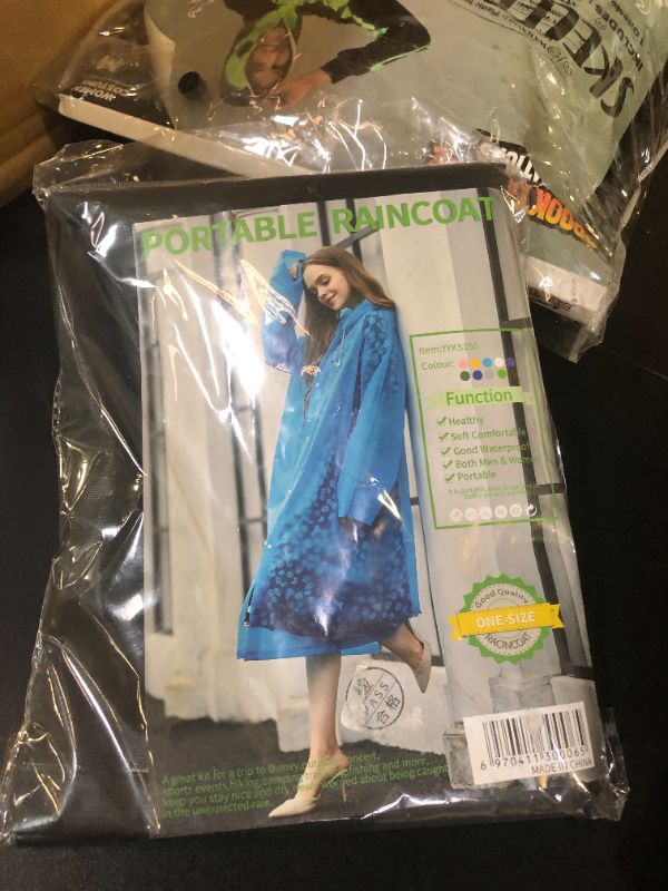Photo 1 of EVA BigLion Adult Waterproof Reusable Rain Hooded Poncho with Sleeves , for Camping travel Mountaineering, White