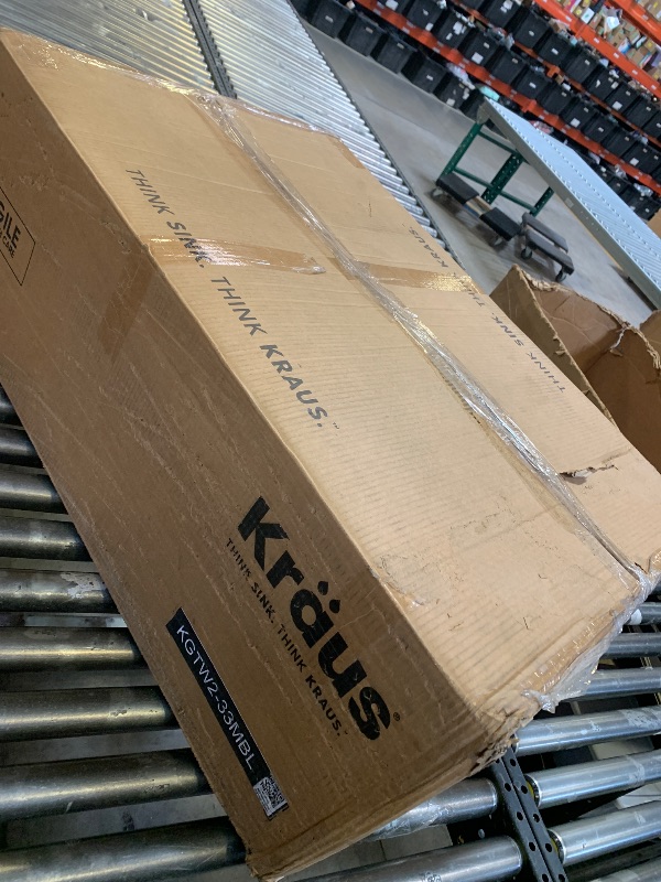 Photo 1 of KRAUS Bellucci Workstation 33" Single Bowl Granite Kitchen Sink in Metallic Black w/Accessories, KGTW2-33MBL, Includes Dish Drainer/Dish Drying Rack