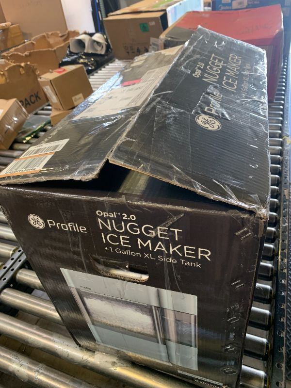 Photo 1 of GE Profile™ Opal™ 2.0 Nugget Ice Maker with 1 Gallon XL Side Tank & ice Scoop, 38lbs of chewable Pellet ice Daily, Wi-Fi Connected, Moonstone Blue