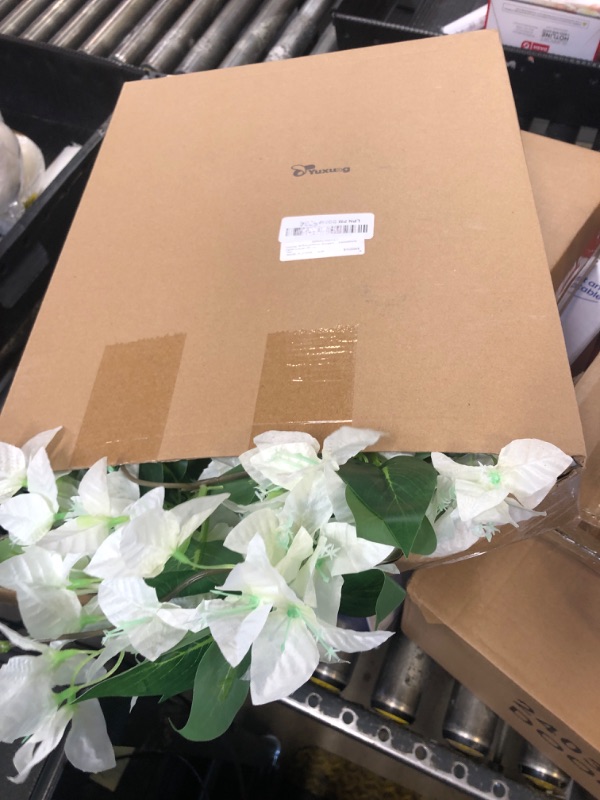 Photo 1 of Yuxung 30 Pcs Artificial Faux Bougainvillea Fake Flower Silk Bougainvillea Branches UV Resistant Outdoor Indoor Decoration for Wedding Home Centerpieces Outside Decor (White)