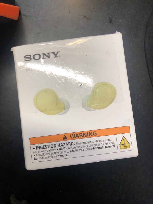 Photo 1 of Sony WF-C510 Truly Wireless in-Ear Bluetooth Earbud Headphones with up to 22-Hour Battery, Multipoint-Connection, Mic and IPX4 Water Resistance, Yellow- New