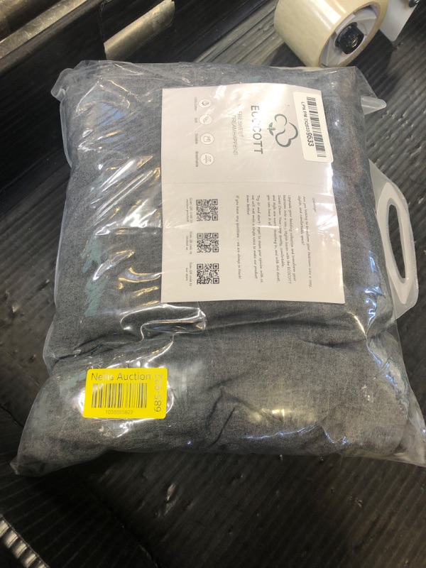 Photo 1 of ECOCOTT Grey Duvet Cover Super King Size - 100% Washed Cotton Durable Soft Comfy Duvet Cover Set, 3 Pieces Duvet Cover with Zipper Closure (108''x98'')
