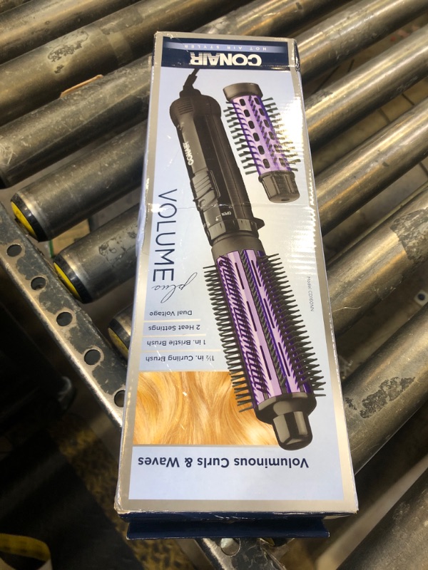 Photo 1 of Conair 2-in-1 Hot Air Curling Combo, Includes 1.5-inch Curl Brush and 1-inch Aluminum Bristle Brush