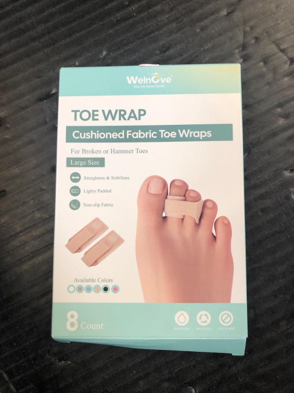 Photo 1 of Welnove Hammer Toe Straightener - 8 Pack Broken Toe Wraps - Hammer Toe Corrector for Women - Toe Splints for Crooked Toes, Curled Toes, Bent Toes - (Large, Beige)