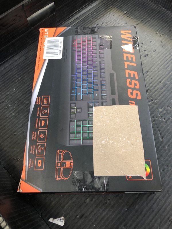 Photo 1 of Wireless RGB Gaming Keyboard and Mouse - Rechargeable Backlit,Long Battery Life,Metal Panel Mechanical Feel with Palm Rest,7 Color Gaming Mouse and Mouse Pad for Game and Work